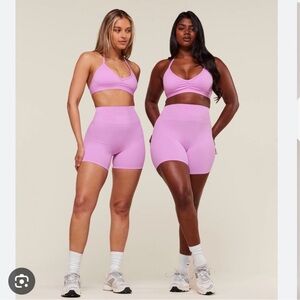 gym shark sour pink top and leggings Whitney